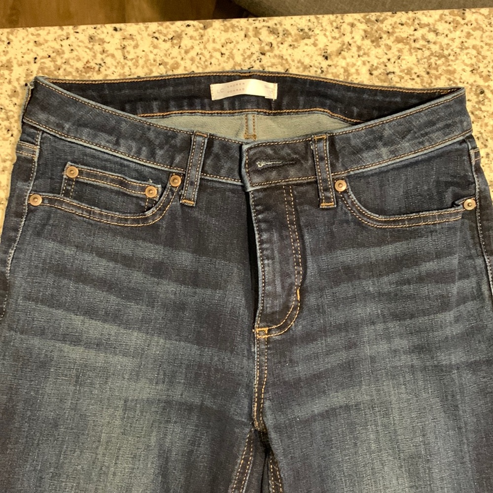 Lauren Conrad dark brown wash skinny jeans